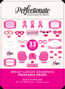 Printable Breast Cancer Awareness Props | 33 Breast Cancer Instant intended for FREE Printable Breast Cancer Photo Booth Props
