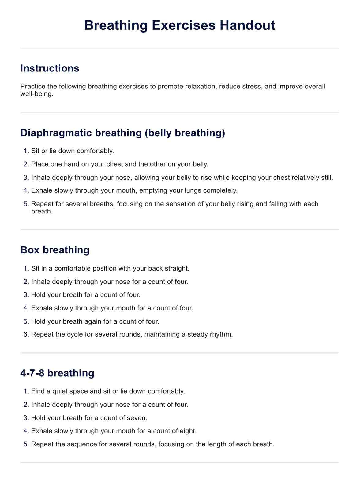 Printable Breathing Exercises Handout within Free Printable Breathing Exercise Cards For Adults