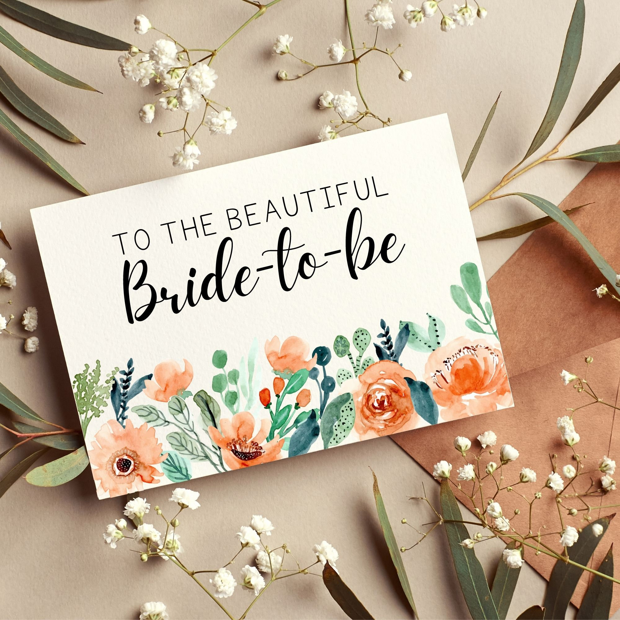 Printable Bridal Shower Card / To The Beautiful Bride-To-Be Card with Free Printable Bridal Shower Cards For The Bride