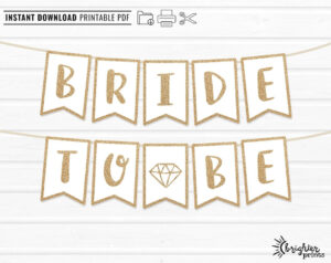 Printable Bride To Be Banner Sofortiger Download - Diy Download intended for Free Printable Bride To Be Banner