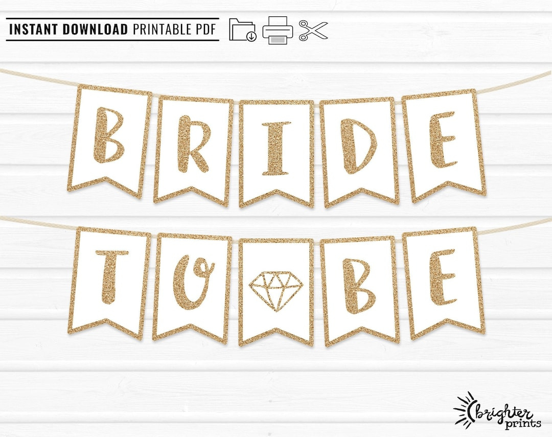 Printable Bride To Be Banner Sofortiger Download - Diy Download intended for Free Printable Bride To Be Banner