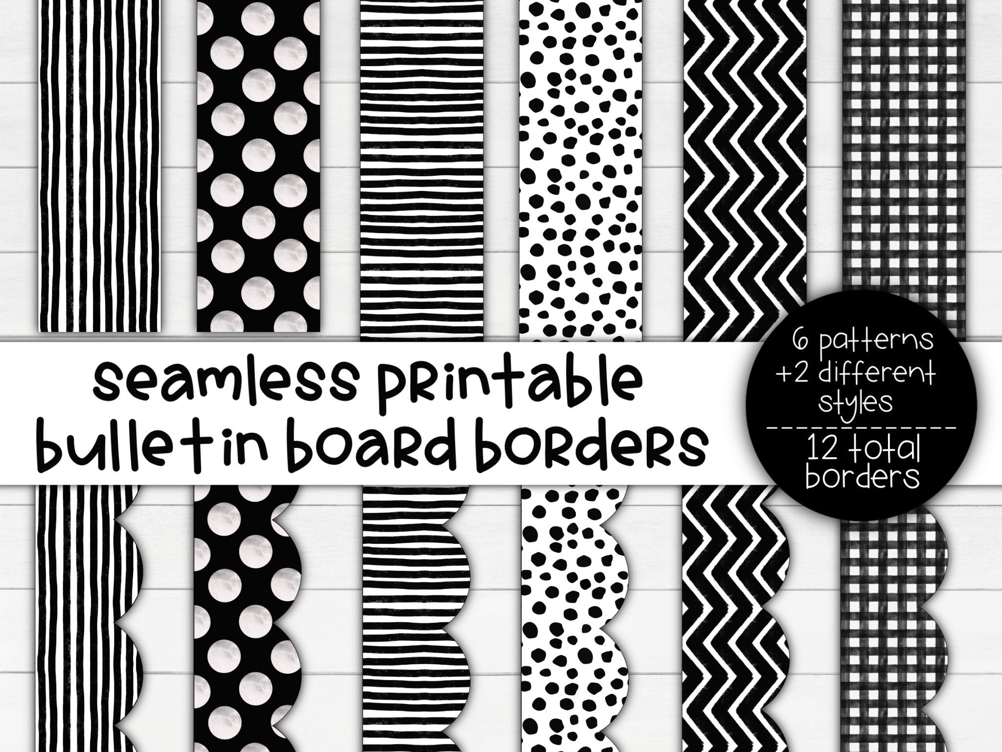 Printable Bulletin Board Borders: Black &amp;amp; White Classroom Decor with regard to FREE Printable Bulletin Board Borders Template For Office