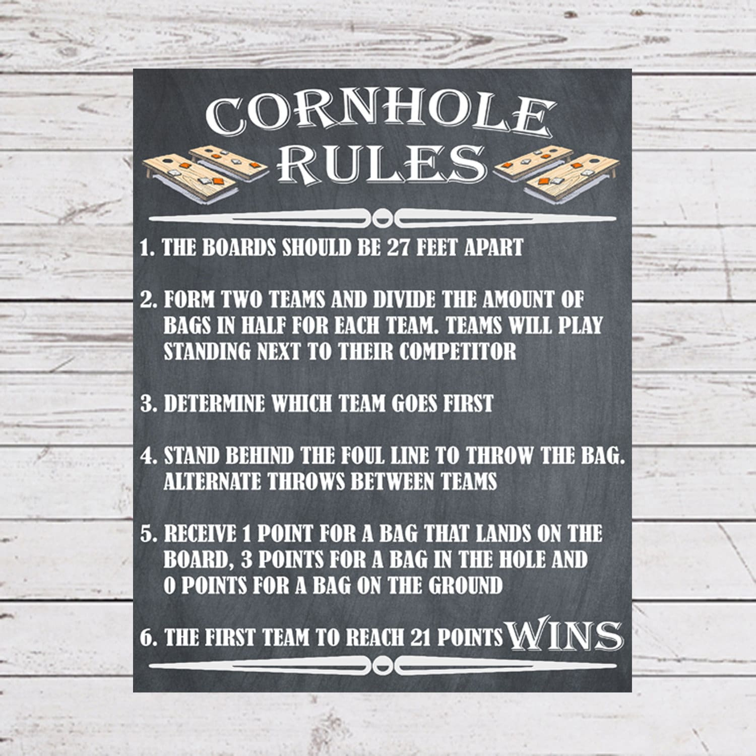 Printable Cornhole Rules - Etsy intended for FREE Printable Bean Bag Toss Rules