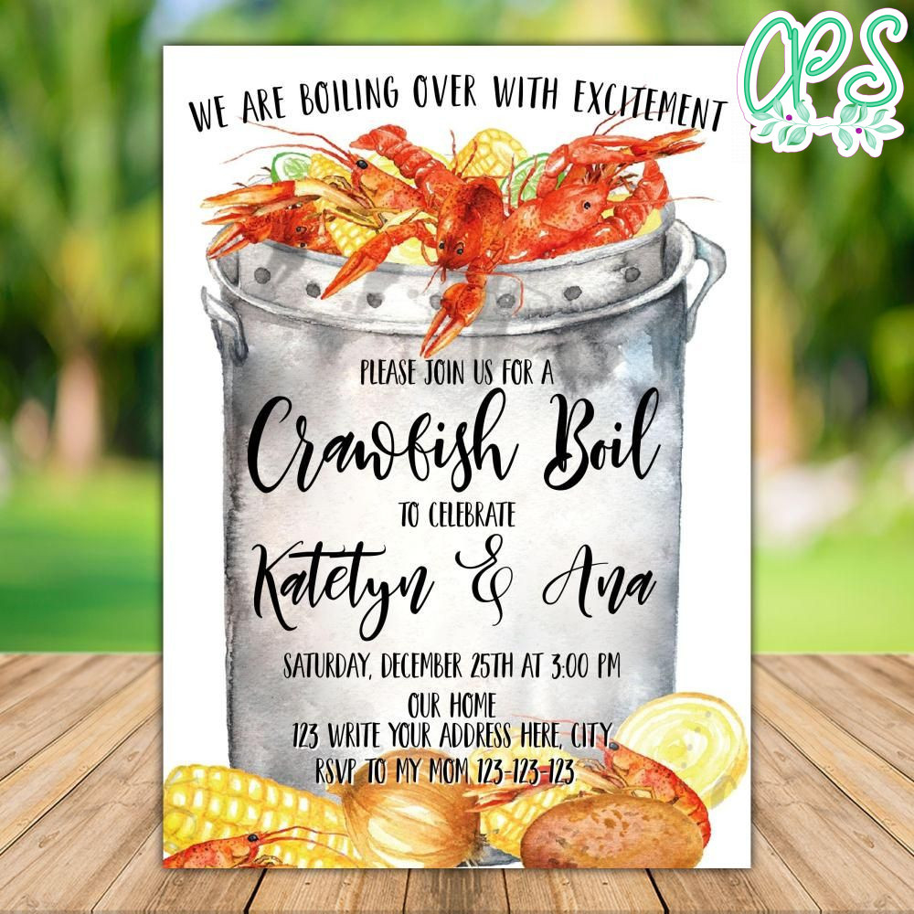 Printable Crawfish Boil Couples Shower Invitation Templates Diy pertaining to Free Printable Blank Crawfish Boil Invitations