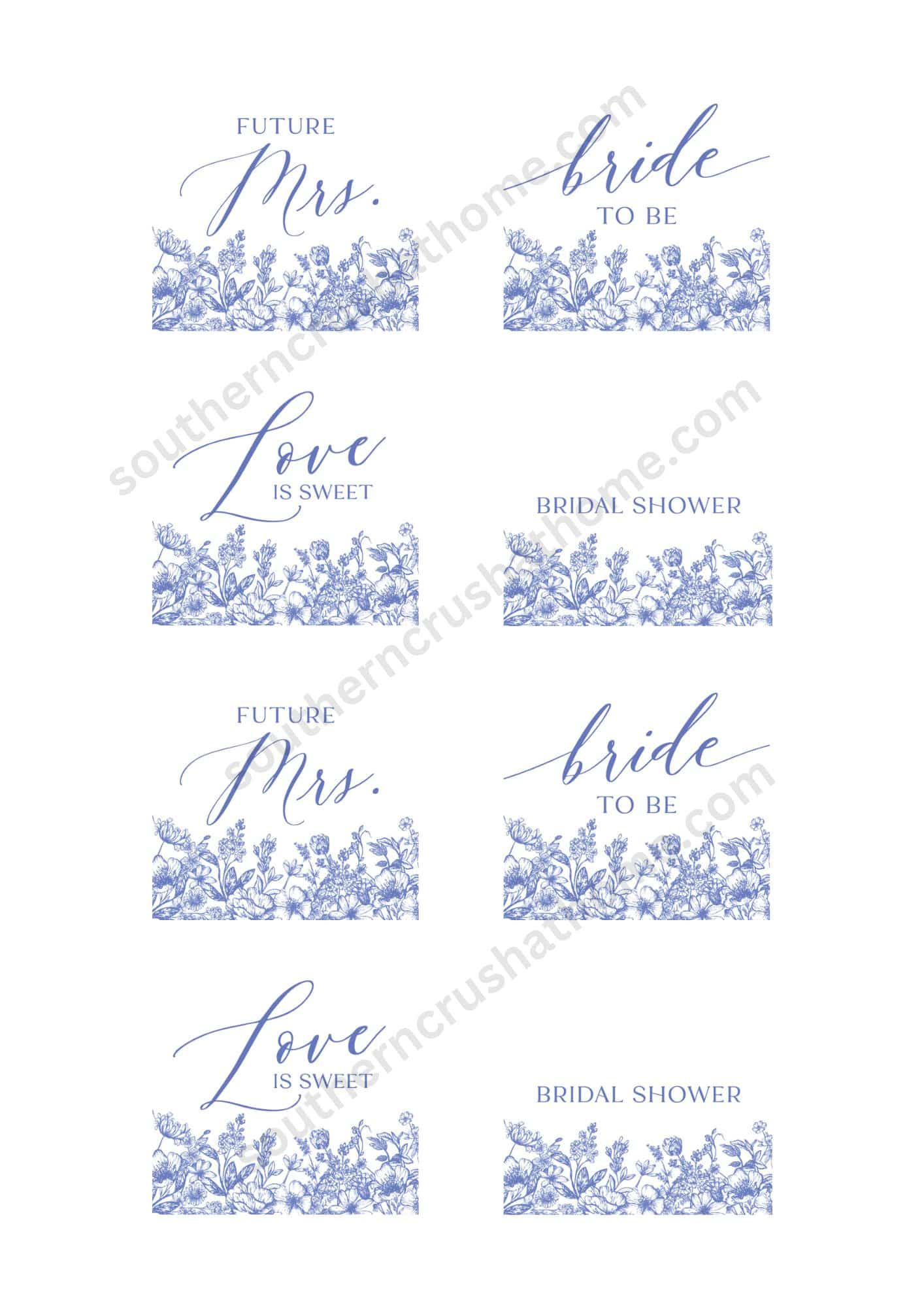 Printable Cupcake Toppers For A Bridal Shower - Southern Crush At Home with regard to Free Printable Bridal Shower Cupcake Toppers Printables