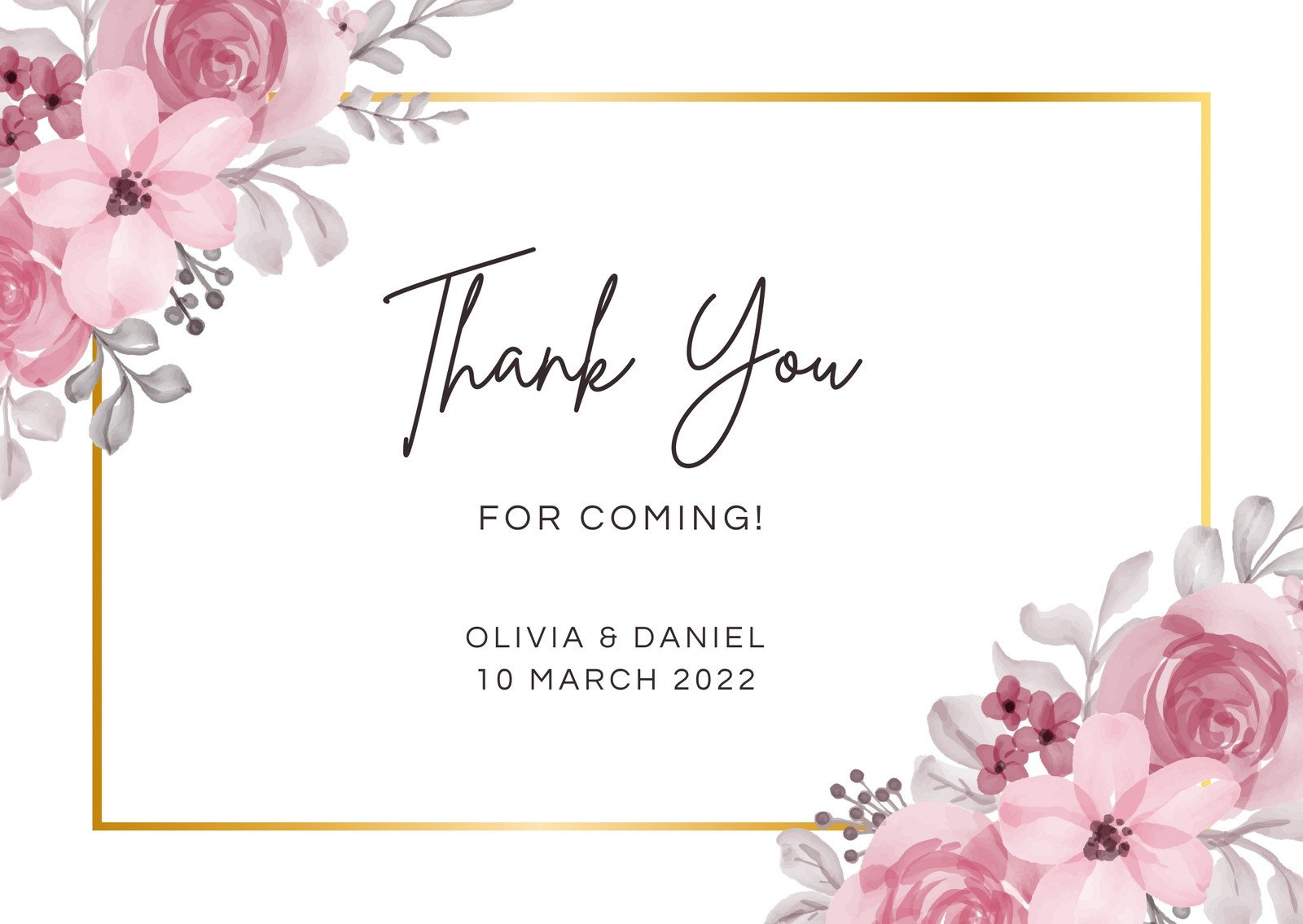 Printable, Customizable Thank You Card Templates | Canva with FREE Printable Best Wishes Cards