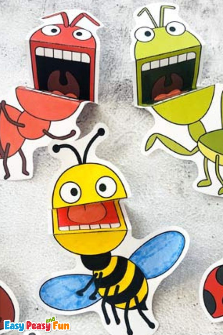 Printable Finger Puppets - Bug Crafts (Pdf Template) within Free Printable Bug Finger Puppets