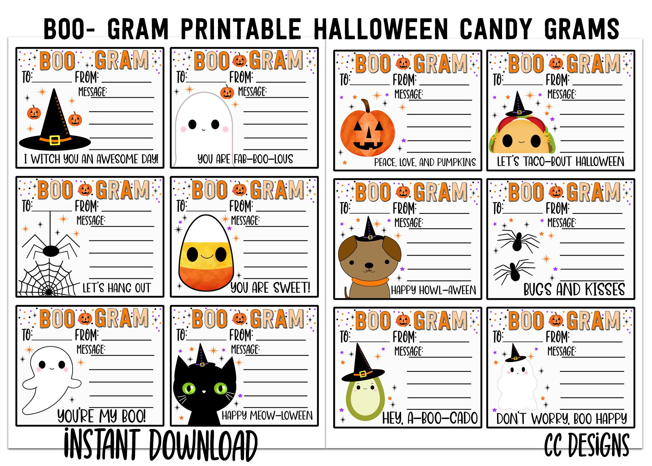 Printable Halloween Candy Pto Fundraiser Classroom Fun Boo Gram in FREE Printable Boo Gram Template