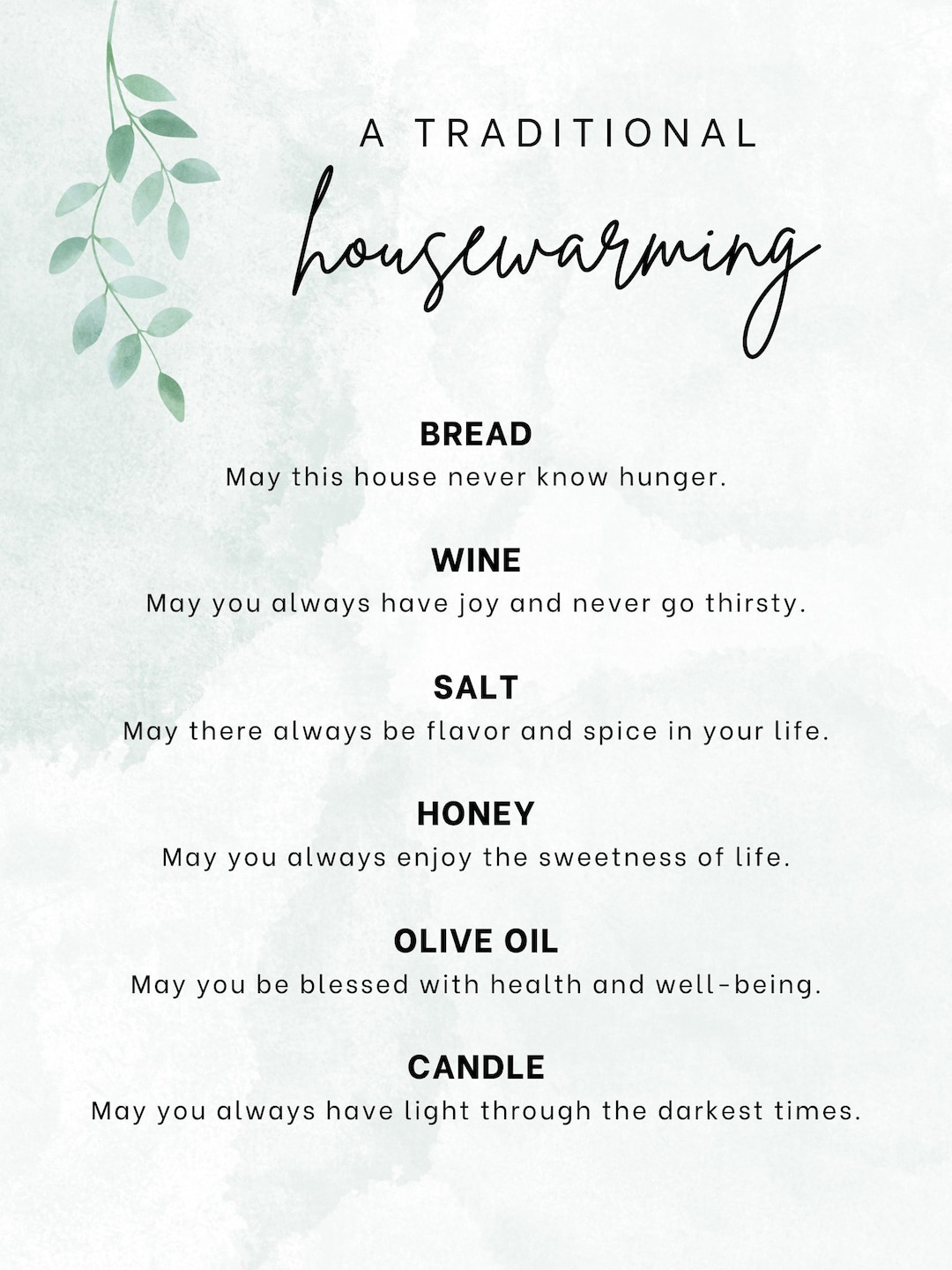 Printable Housewarming Gift Home Blessing Traditional Diy Bread with Free Printable Bread Wine Salt Housewarming Poem