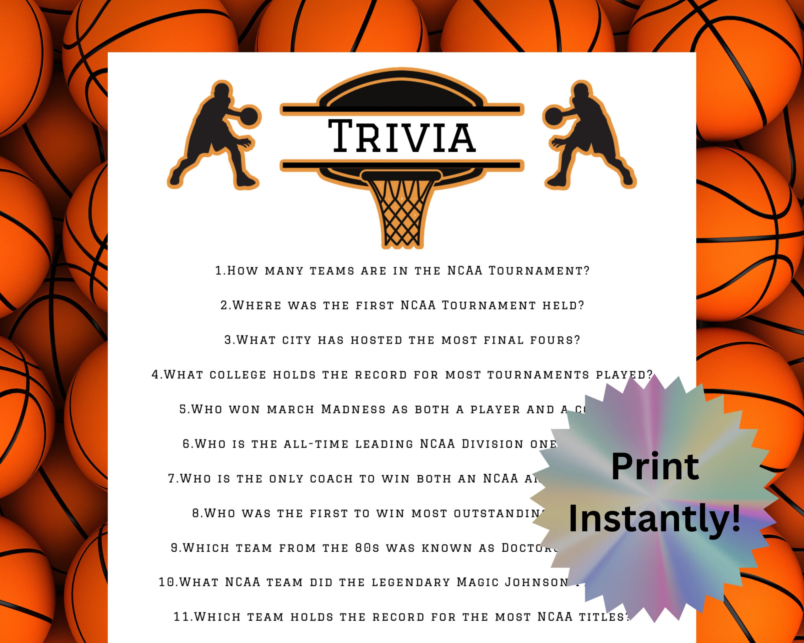 Printable March Basketball Madness Trivia &amp;amp; Answer Key, Party pertaining to FREE Printable Basketball Trivia Questions and Answers