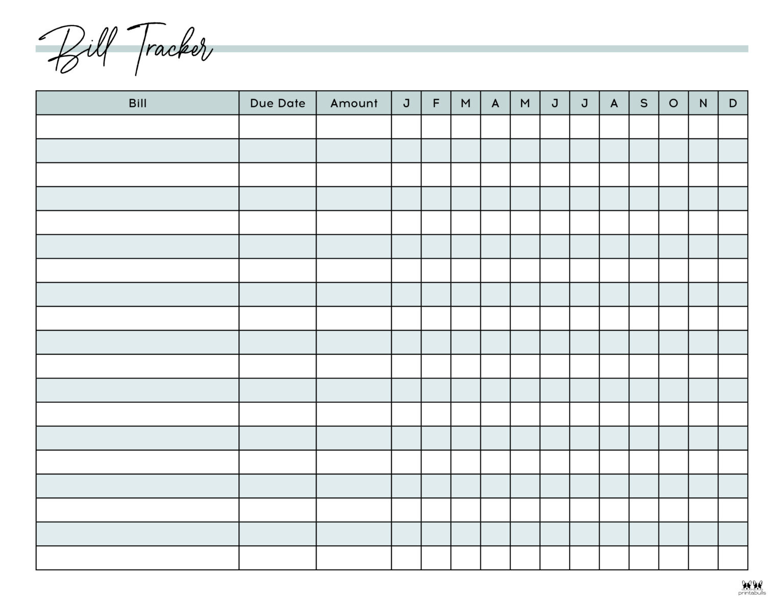 Printable Monthly Bill Organizer - Printable Party Favors pertaining to Free Printable Bill Payment Chart