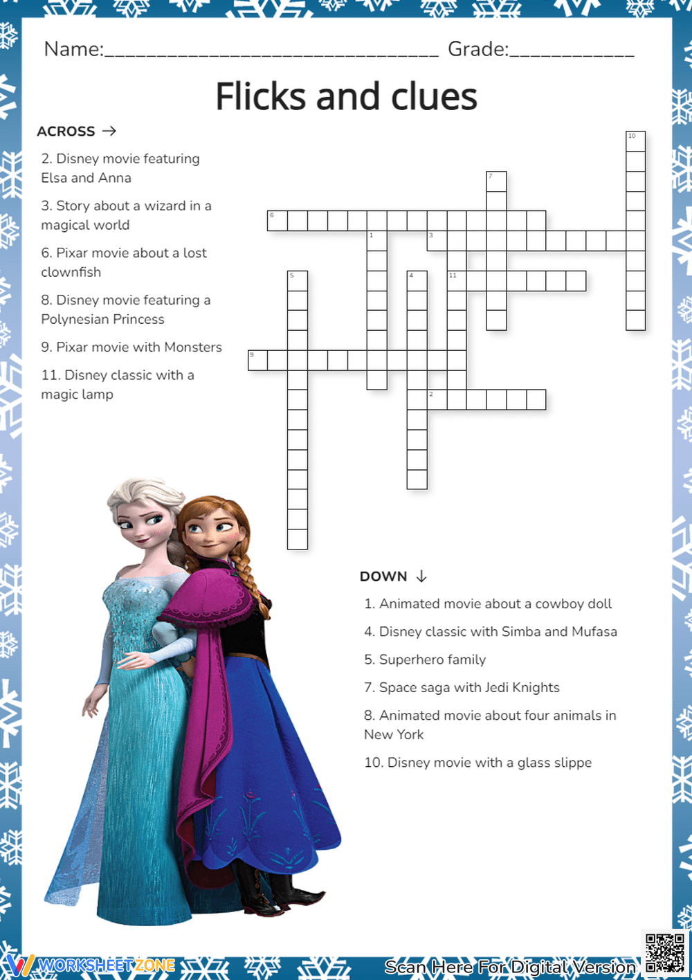 Printable Movie Crossword Puzzles Worksheets Download pertaining to Free Printable Blockbuster Crossword Puzzles