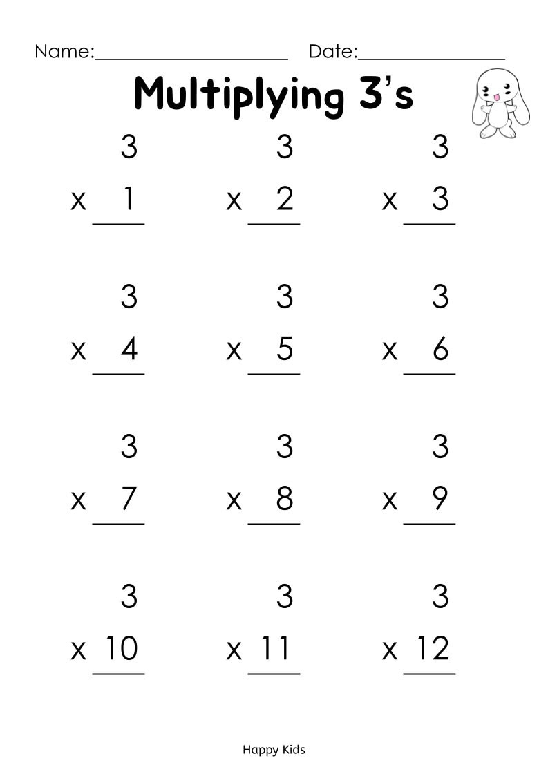 Printable Multiplication Worksheets: Times Tables 1-12 (Pdf) - Etsy regarding Free Printable Beginning Multiplication Worksheets