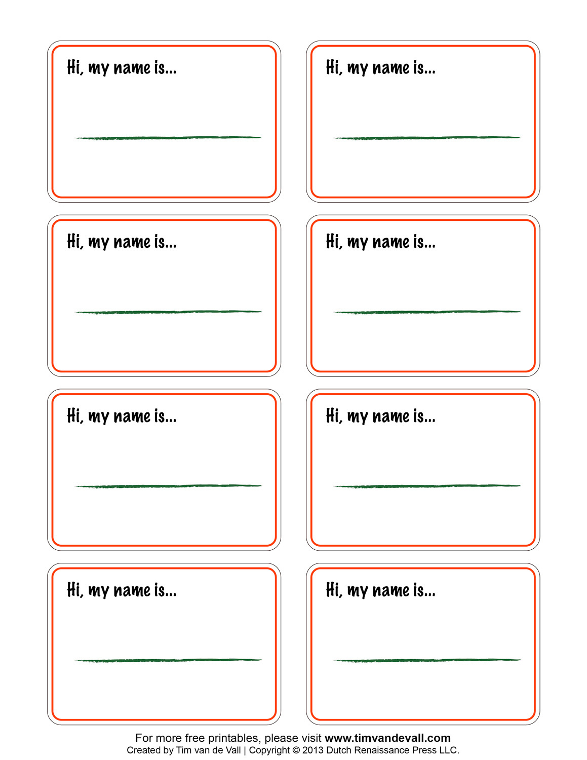 Printable Name Tags | Compatible W/ Avery Templates 5395 / 05395 pertaining to FREE Printable Blank Name Tags Templates