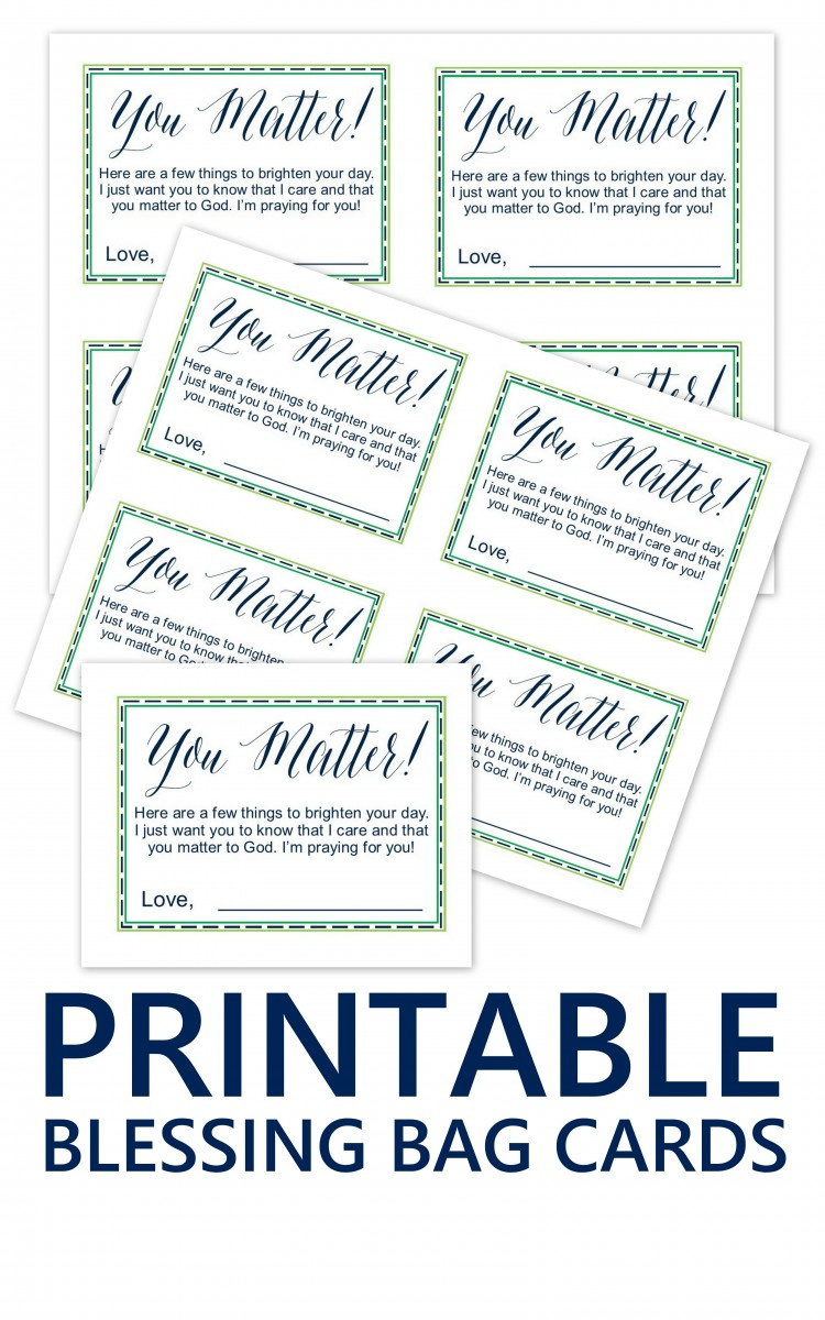 Printable Note Cards To Include In Blessing Bags For The Homeless for FREE Printable Blessing Bag Cards