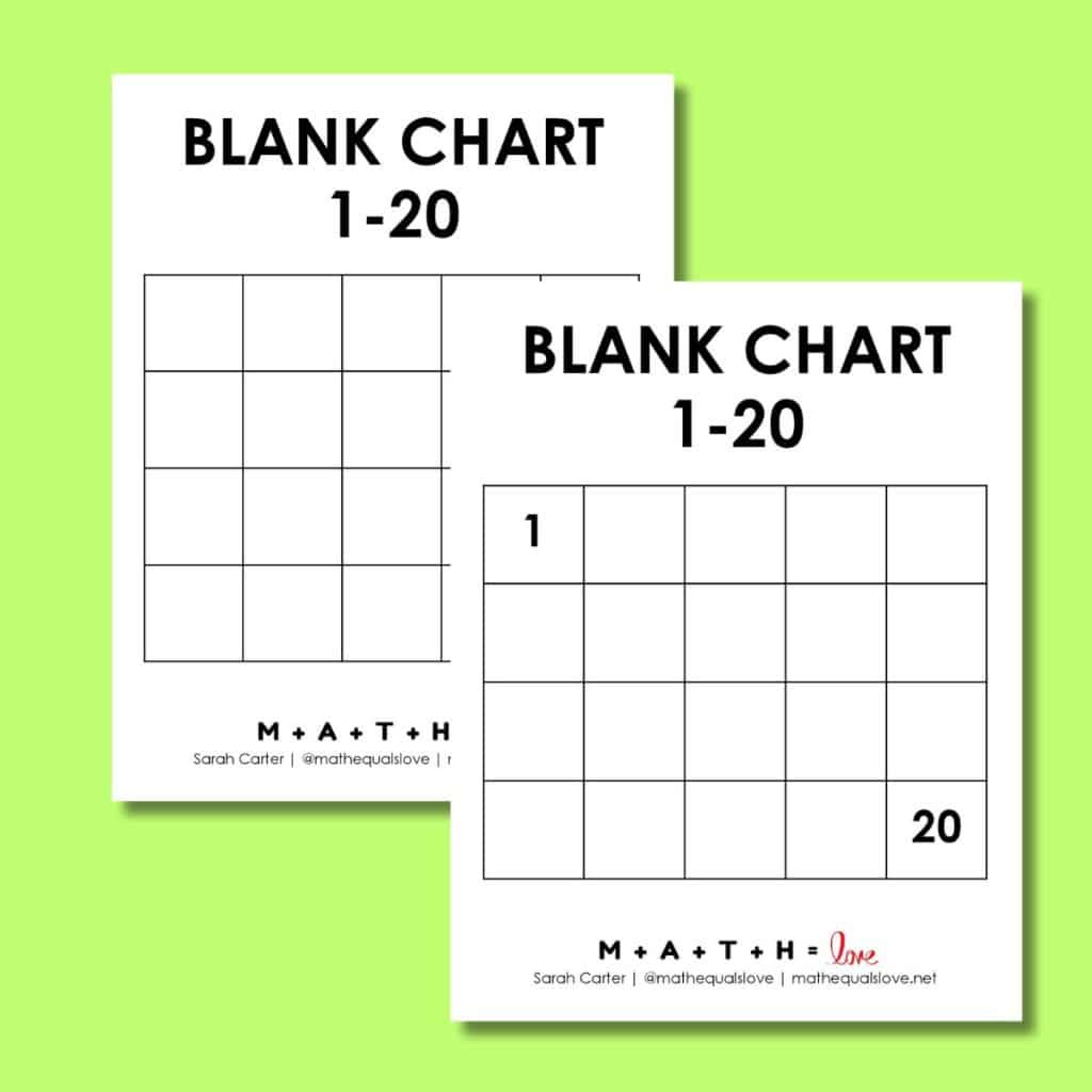 Printable Number Chart 1-20 (Free Pdf Templates) regarding FREE Printable Blank Number Chart 1-20