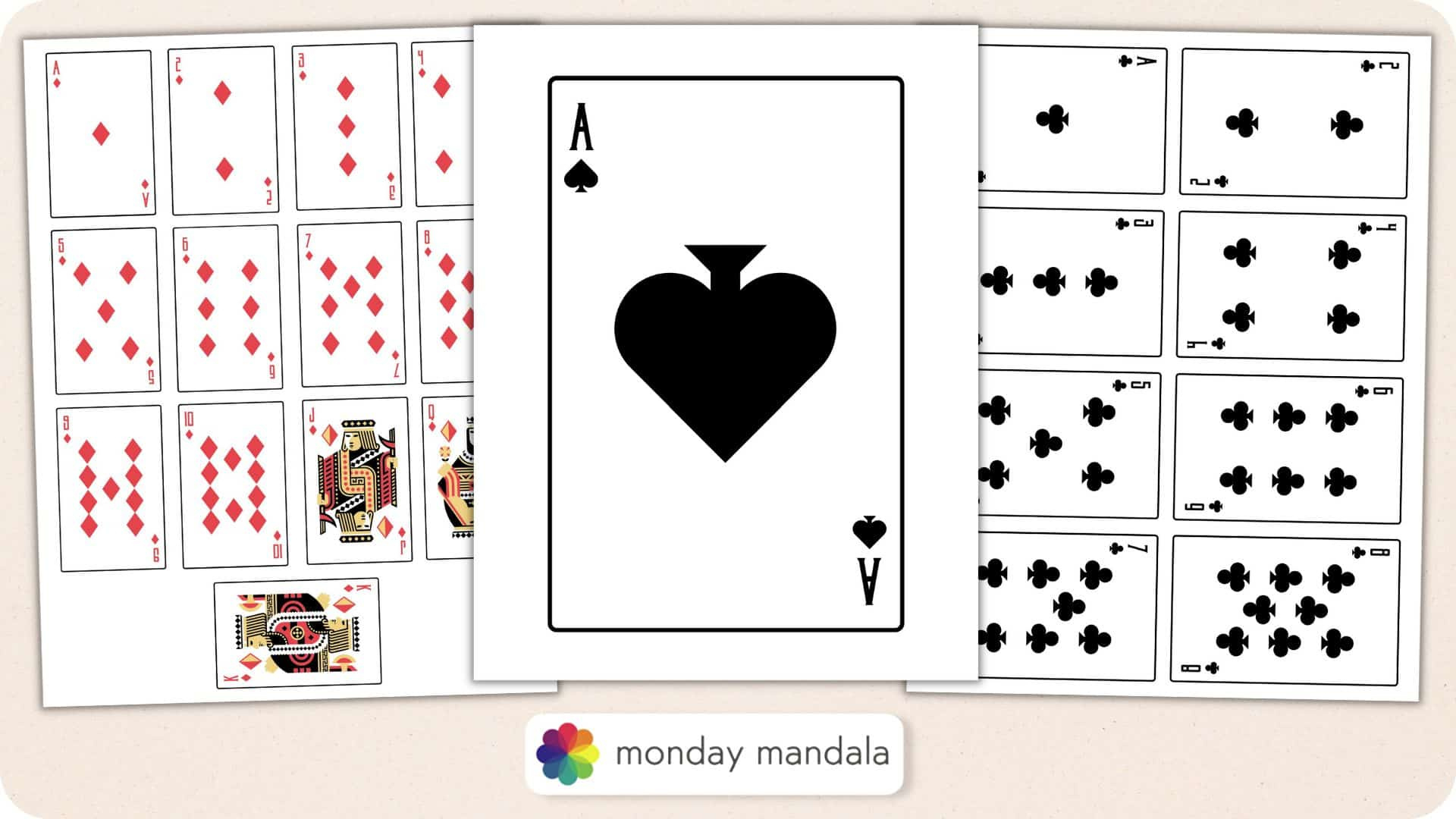 Printable Playing Cards (Free Pdf Sheets In 3 Sizes) for Free Printable Blank Playing Cards Template