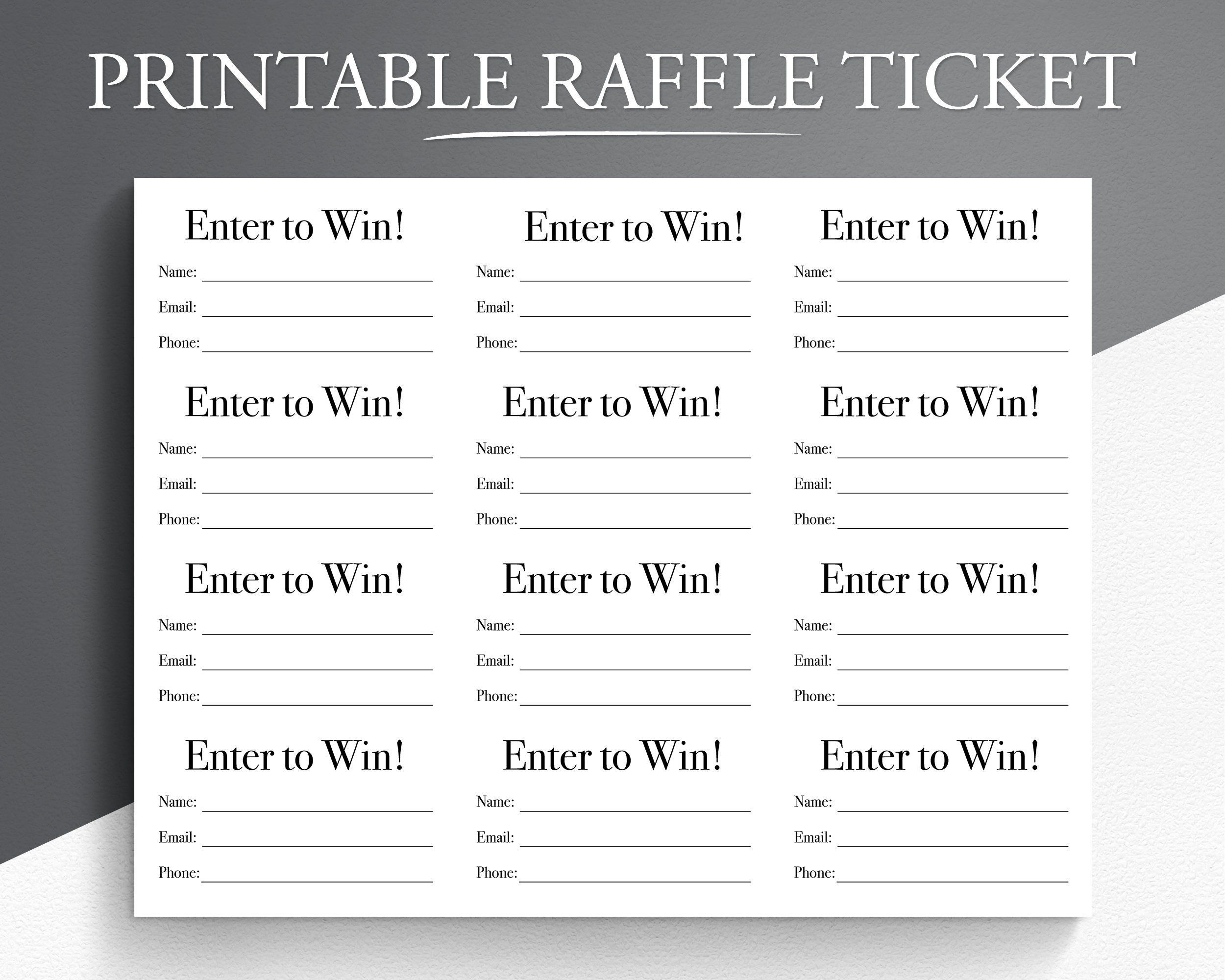 Printable Raffle Tickets Templates Free - Shop On Pinterest in Free Printable Blank Raffle Tickets