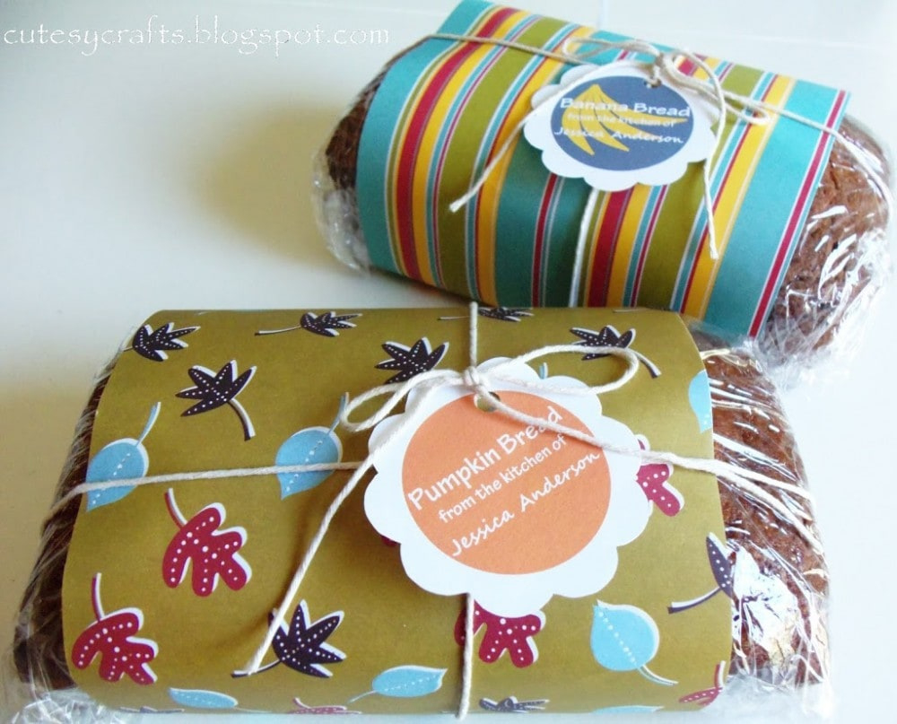 Pumpkin And Banana Bread Labels - Cutesy Crafts intended for Free Printable Banana Bread Labels