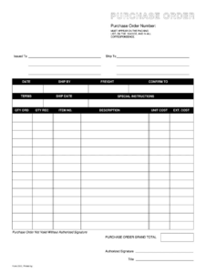 Purchase Order Form - Fill Online, Printable, Fillable, Blank regarding Free Printable Blank Purchase Order Form