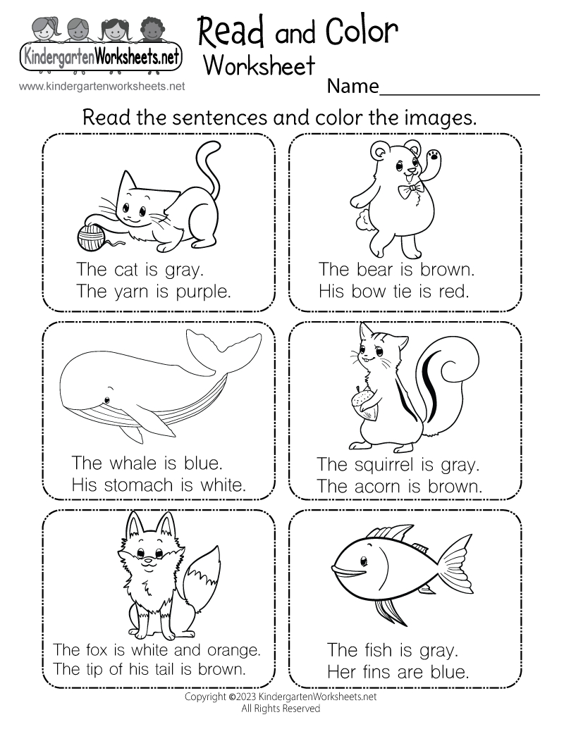 Read And Color Worksheet - Free Printable, Digital, &amp;amp; Pdf with regard to FREE Printable Beginning Reading Worksheets