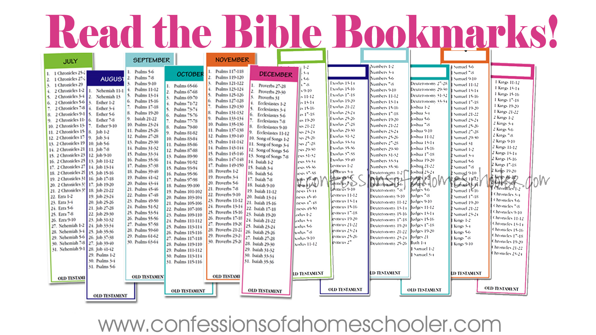 Read The Bible In Two Years Bookmarks - Confessions Of A Homeschooler in Free Printable Bible Reading Plan