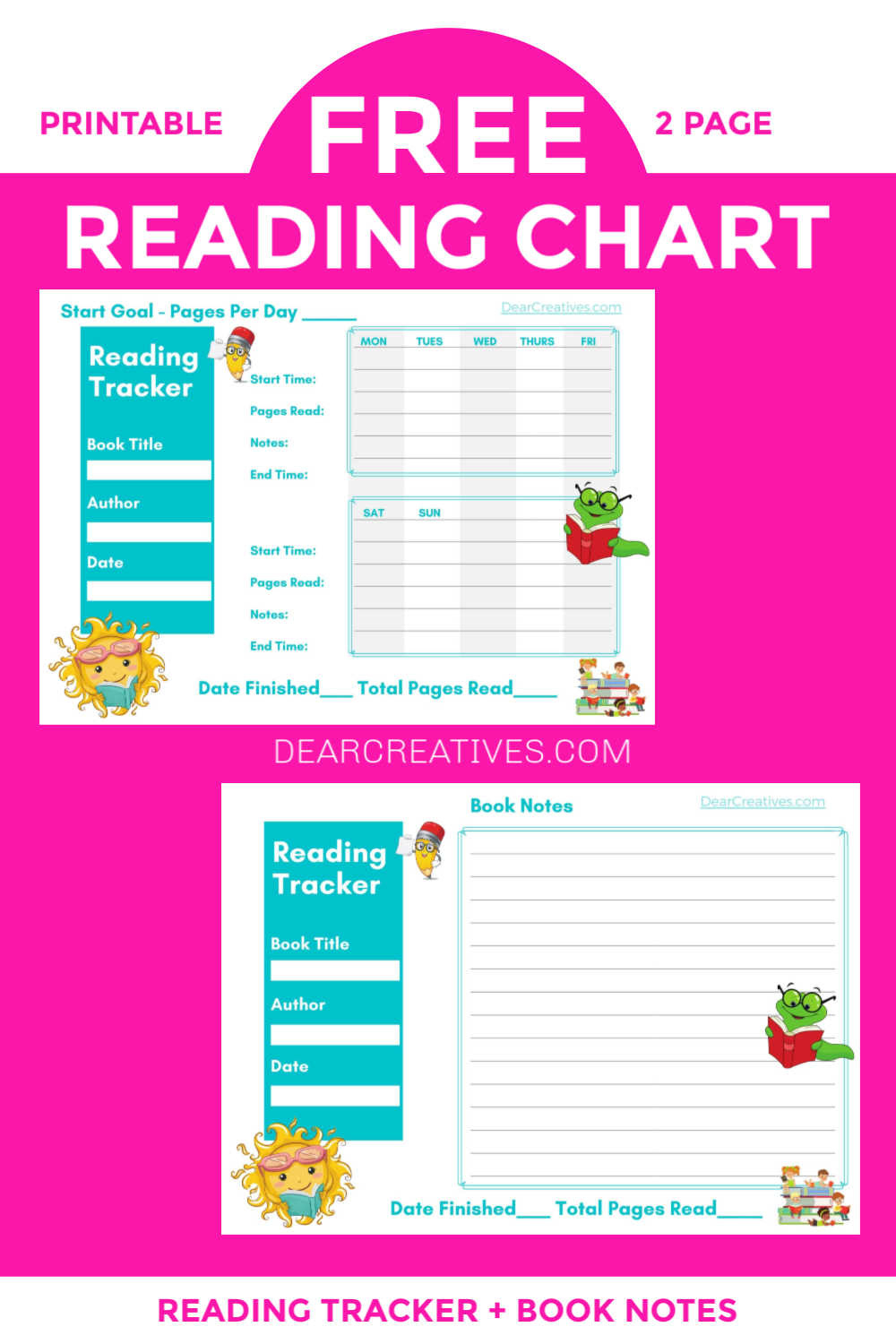 Reading Chart -Printables Plus Editable Pdf Versions Dear Creatives with Free Printable Book Reading Charts