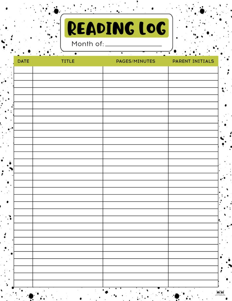 Reading Logs - 21 Free Printables | Printabulls with regard to Free Printable Book Reading Log