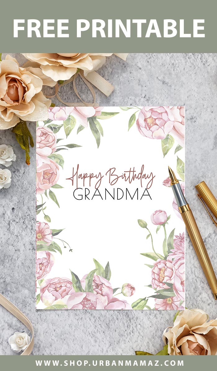 Roses &amp;quot;Happy Birthday Grandma&amp;quot; - Free Printable Birthday Cards For with regard to Free Printable Birthday Cards Grandma