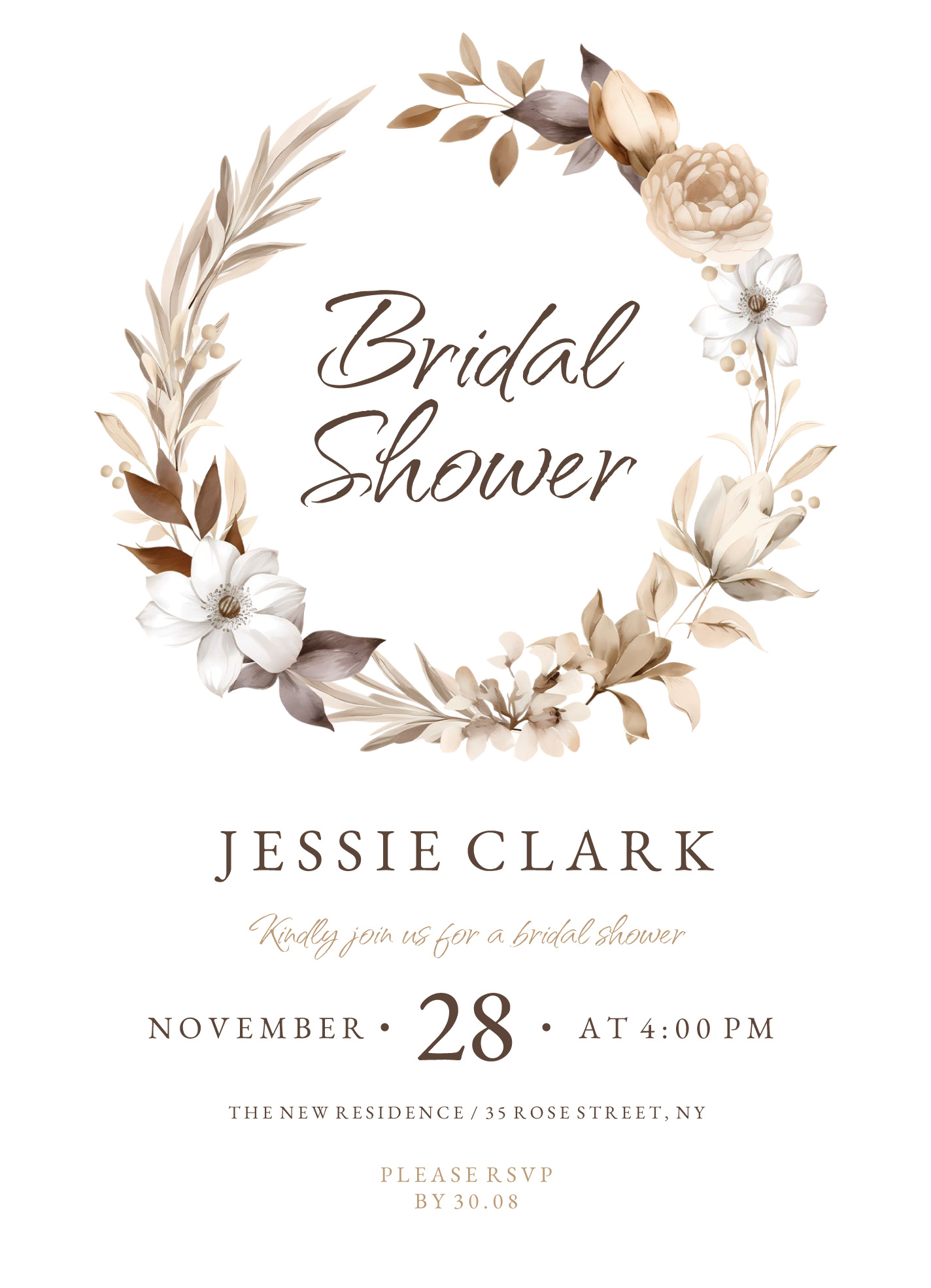 Rustic Wedding Bridal Shower Invitation Free Google Docs Template for Free Printable Bridal Shower Invitations Templates