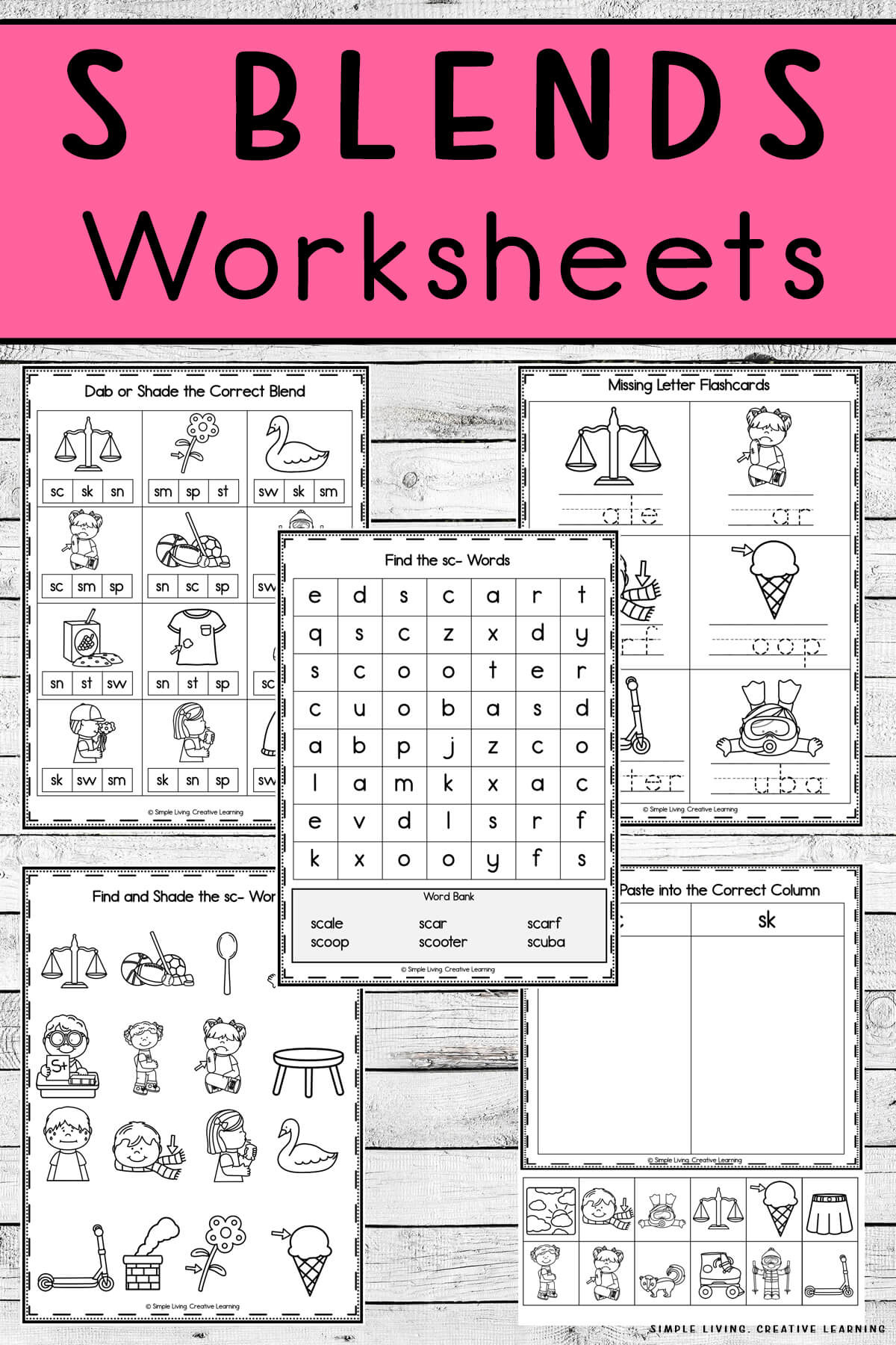 S Blends Worksheets - Simple Living. Creative Learning with FREE Printable Blending Words Worksheets