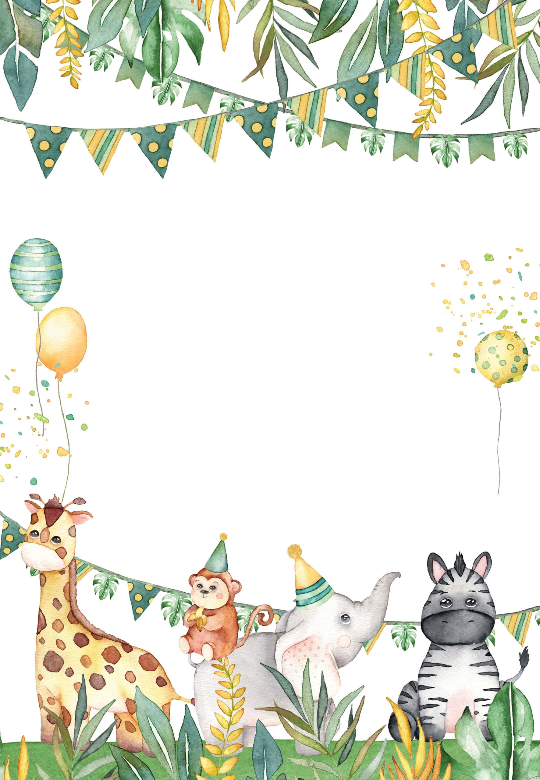 Safari Animal - 1St Birthday Invitation Template | Greetings Island for Free Printable Blank Safari Invitation Template