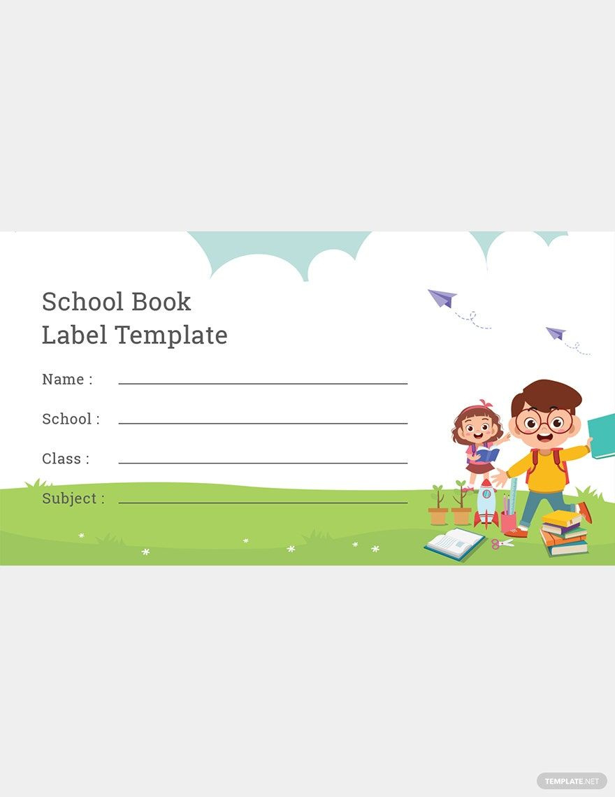 School Book Label Template In Word, Photoshop - Download intended for Free Printable Book Label Templates