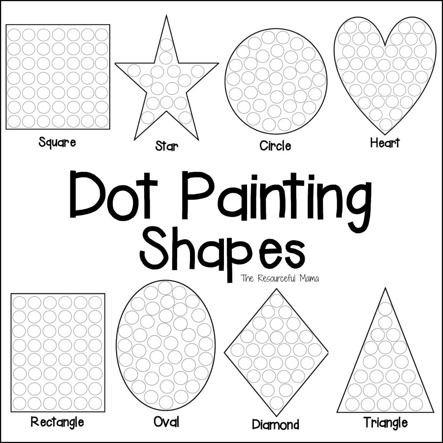 Shapes Dot Painting {Free Printable} - The Resourceful Mama inside Free Printable Art Worksheets For Elementary Students