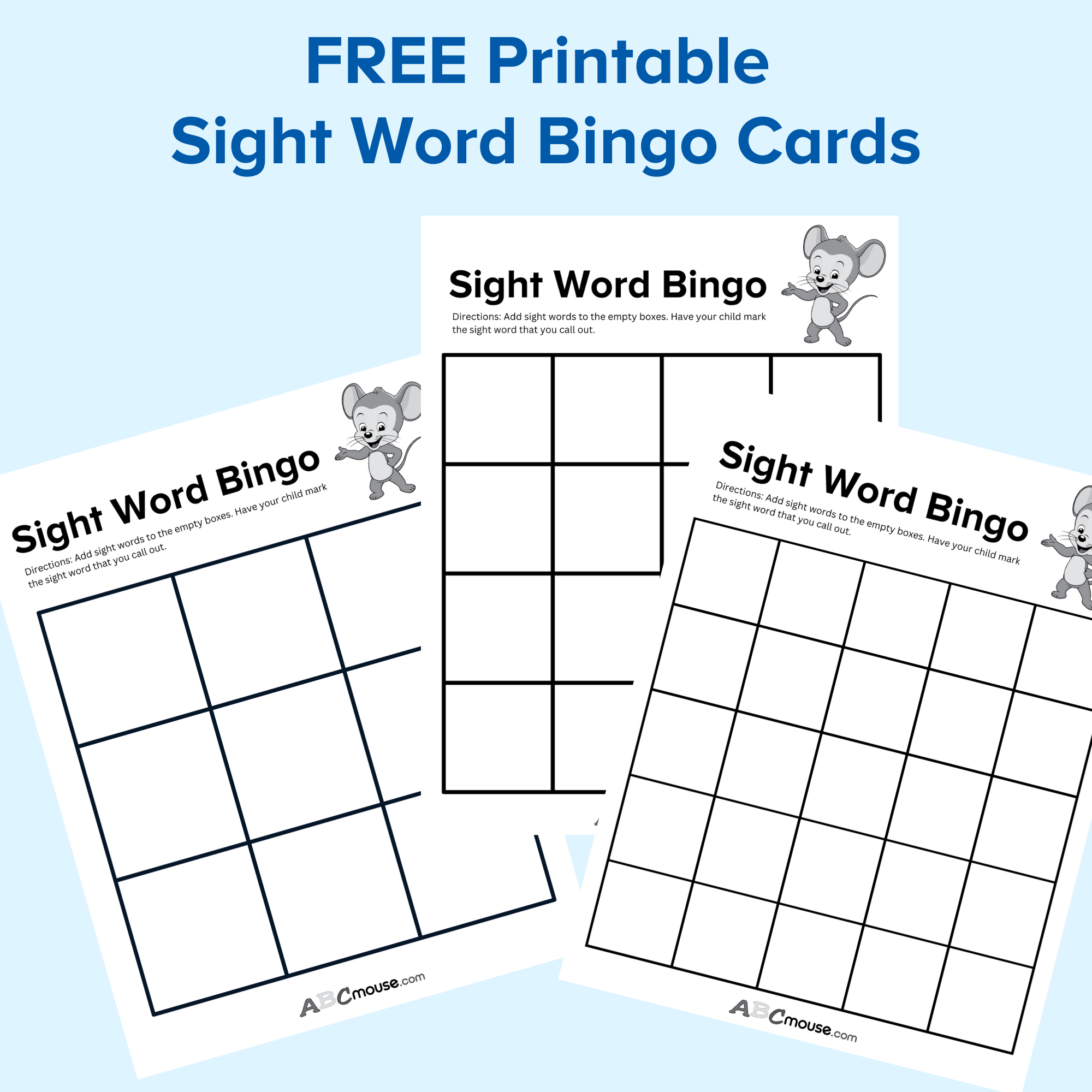Sight Word Bingo Cards | Abcmouse with Free Printable Bingo Cards With Words