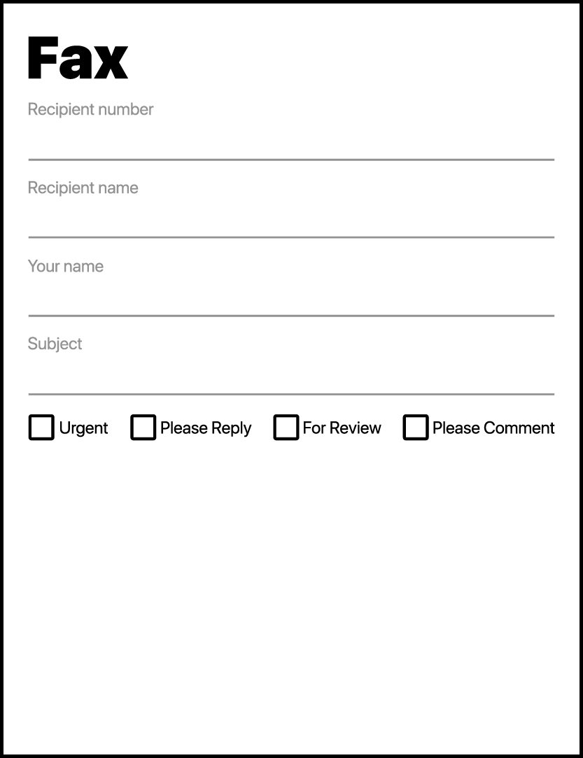 Simple Fax Cover Sheet Pdf Template inside FREE Printable Blank Fax Cover Sheet