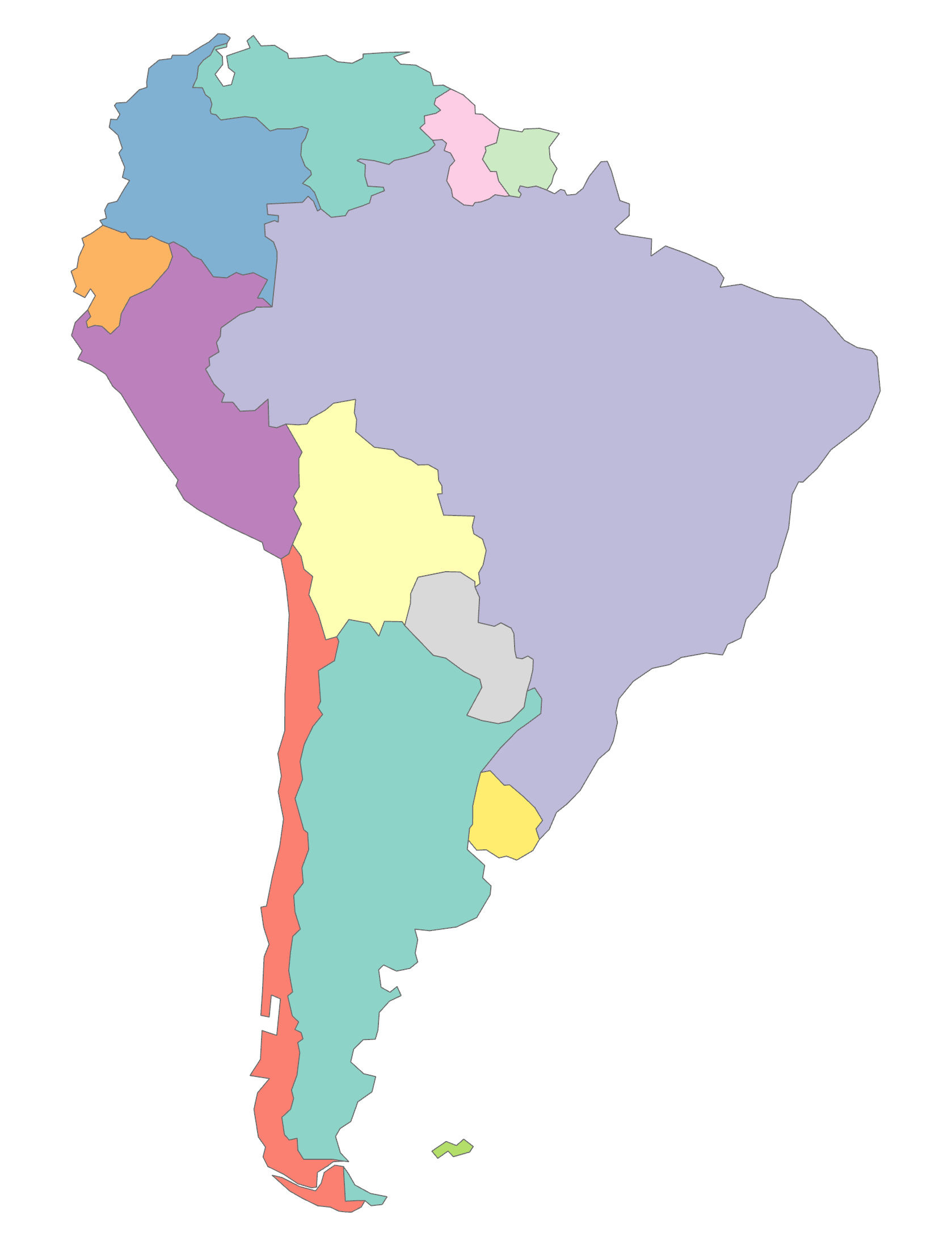 South America Blank Map And Country Outlines - Gis Geography inside Free Printable Blank Map Of South America