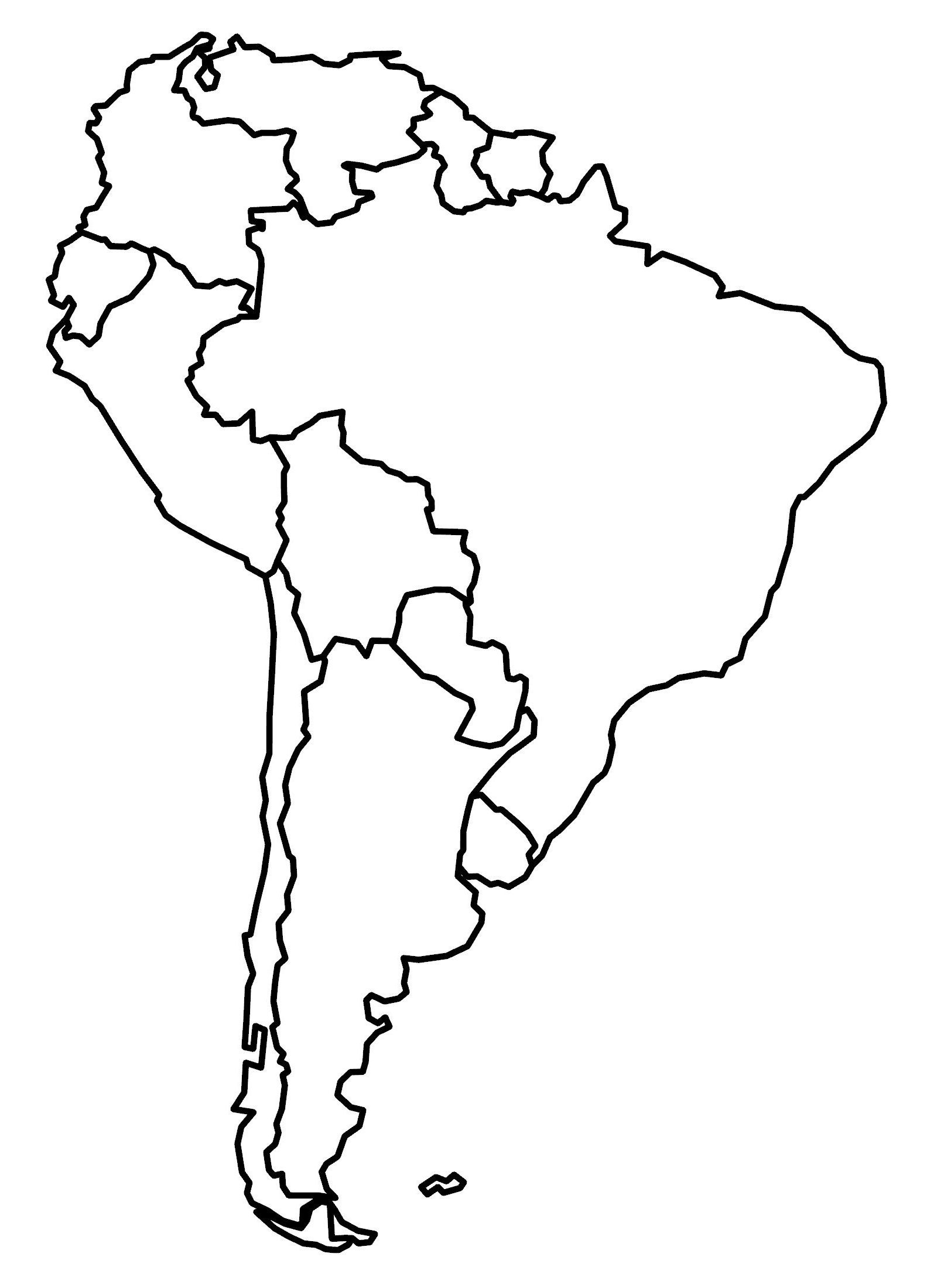 South America Blank Map And Country Outlines - Gis Geography with Free Printable Blank Map Of South America