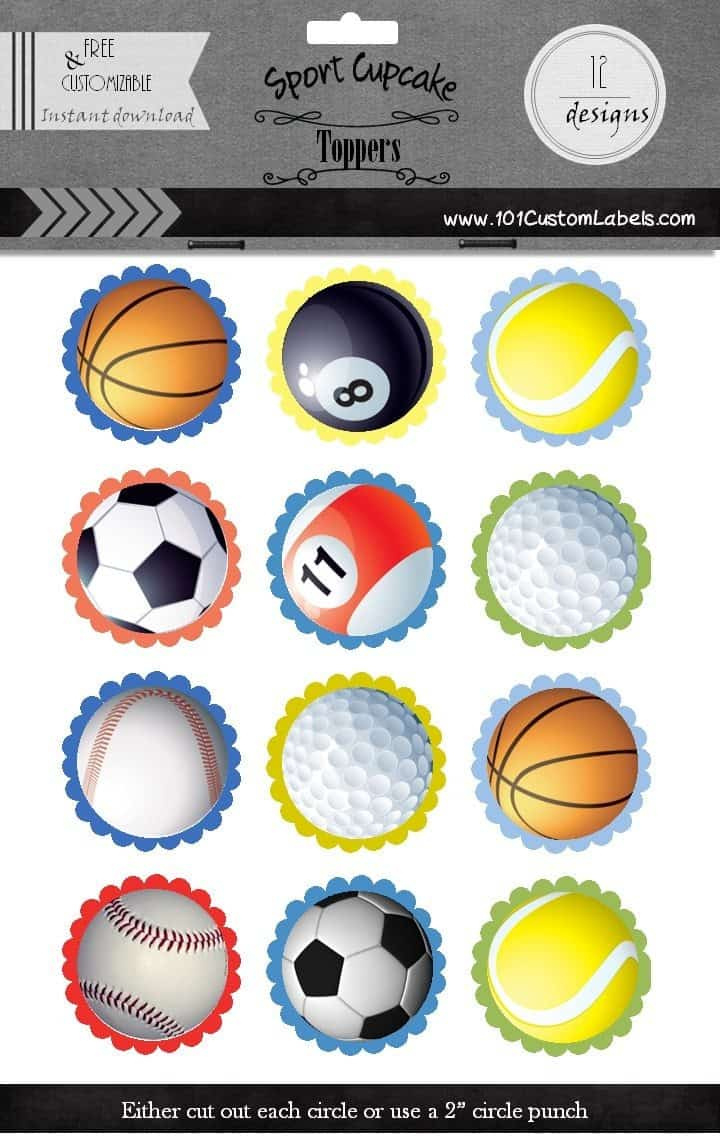 Sports Cupcake Toppers intended for Free Printable Baseball Cupcake Toppers