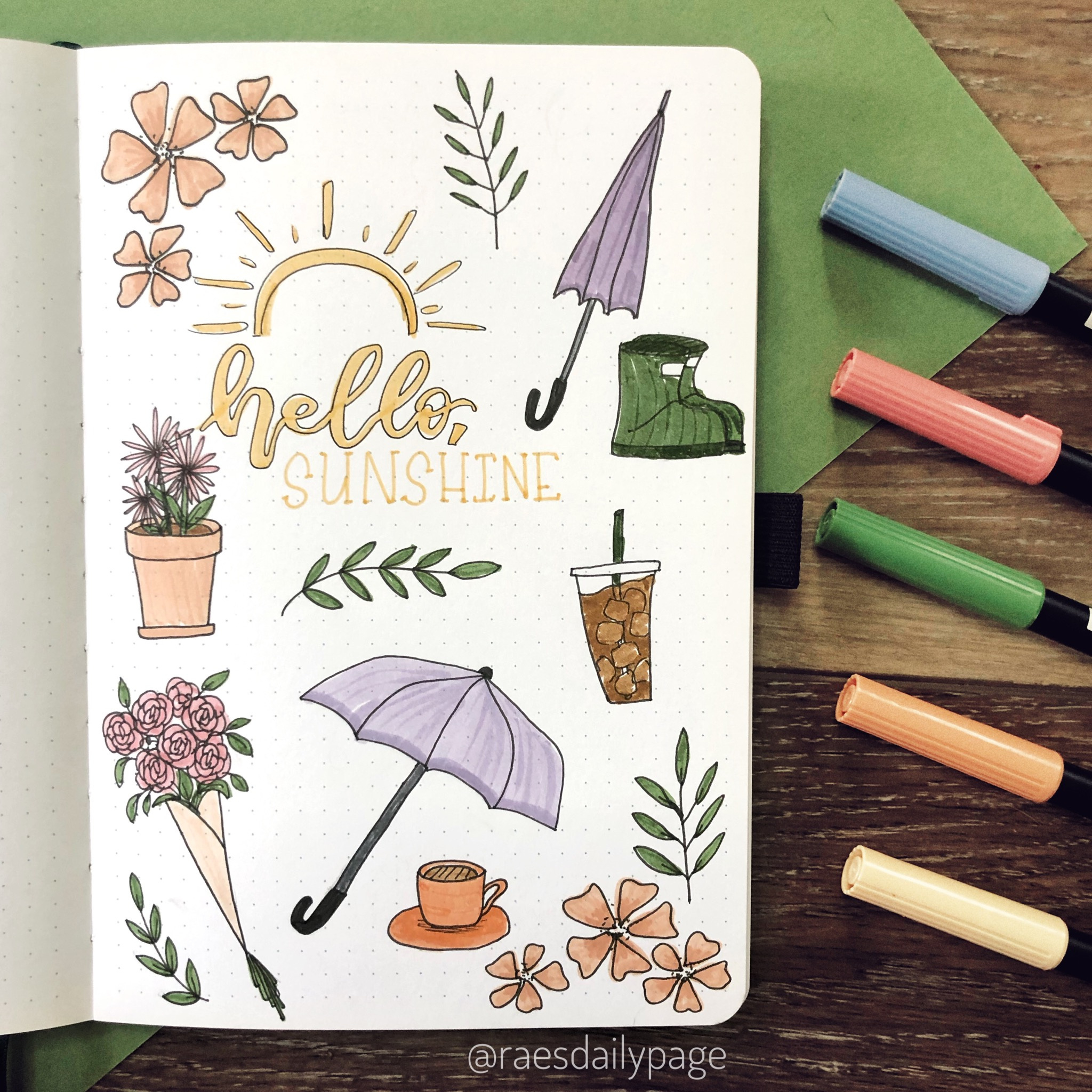 Spring Doodles + Free Printable - Rae&amp;#039;S Daily Page intended for FREE Printable Bullet Journal Doodles