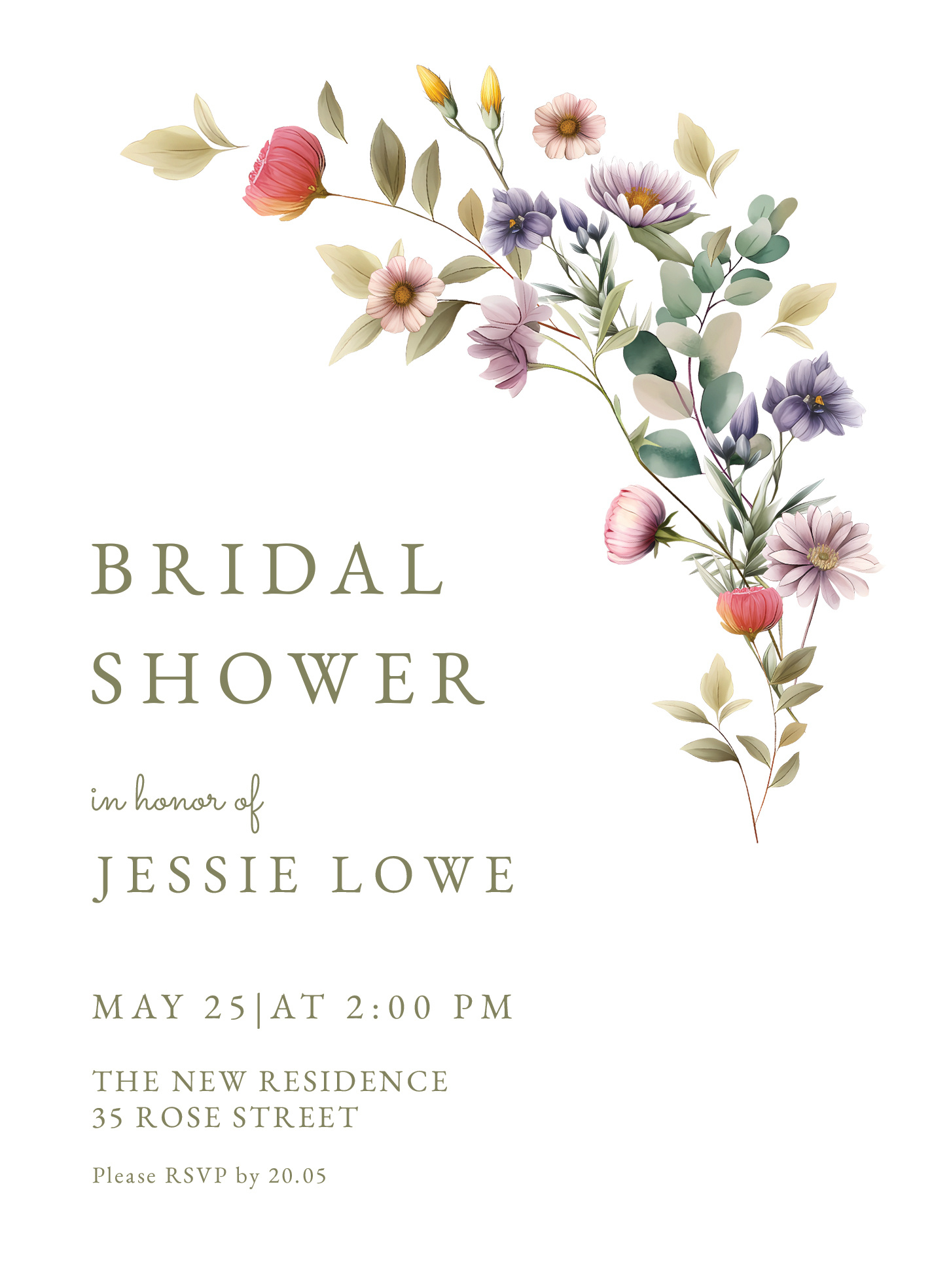 Spring Wedding Bridal Shower Invitation Free Google Docs Template inside Free Printable Bridal Shower Invites