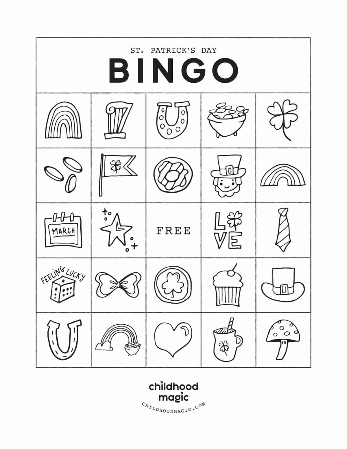 St. Patrick&amp;#039;S Day Bingo - Childhood Magic regarding Free Printable Bingo Card Saint Patrick&amp;#039;S Day Bingo