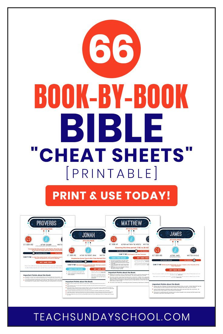 Sunday School Lesson Ideas: One-Page Printables For Each Book In intended for FREE Printable Bible Cheat Sheets