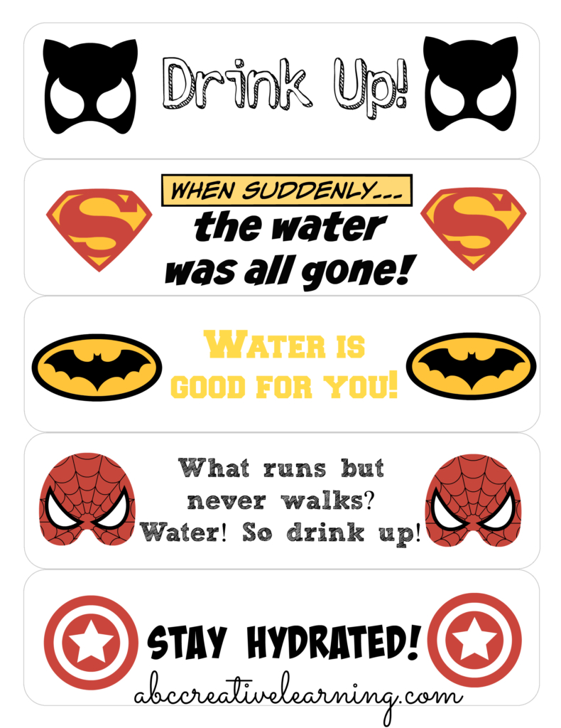 Superhero Water Bottle Label - Simply Today Life in FREE Printable Batman Water Bottle Labels