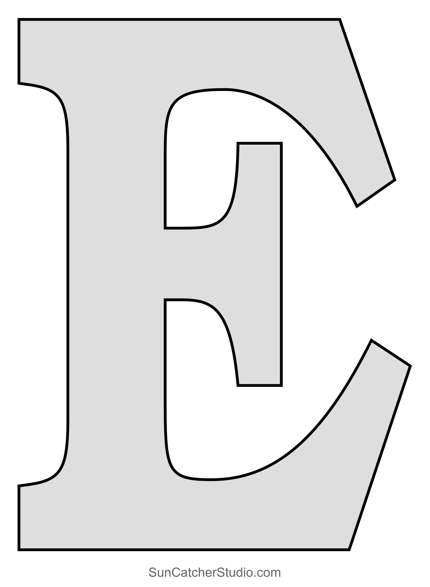Tall Block Serif Printable Letter Stencils (Numbers And Alphabet for FREE Printable Block Alphabet Letters