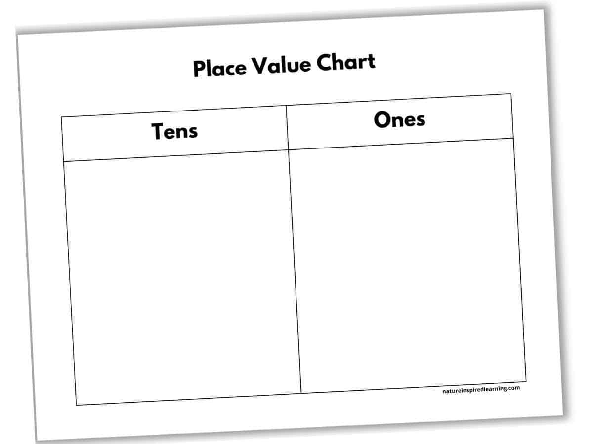 Tens And Ones Charts (Free Printable) - Nature Inspired Learning within Free Printable Blank Place Value Chart