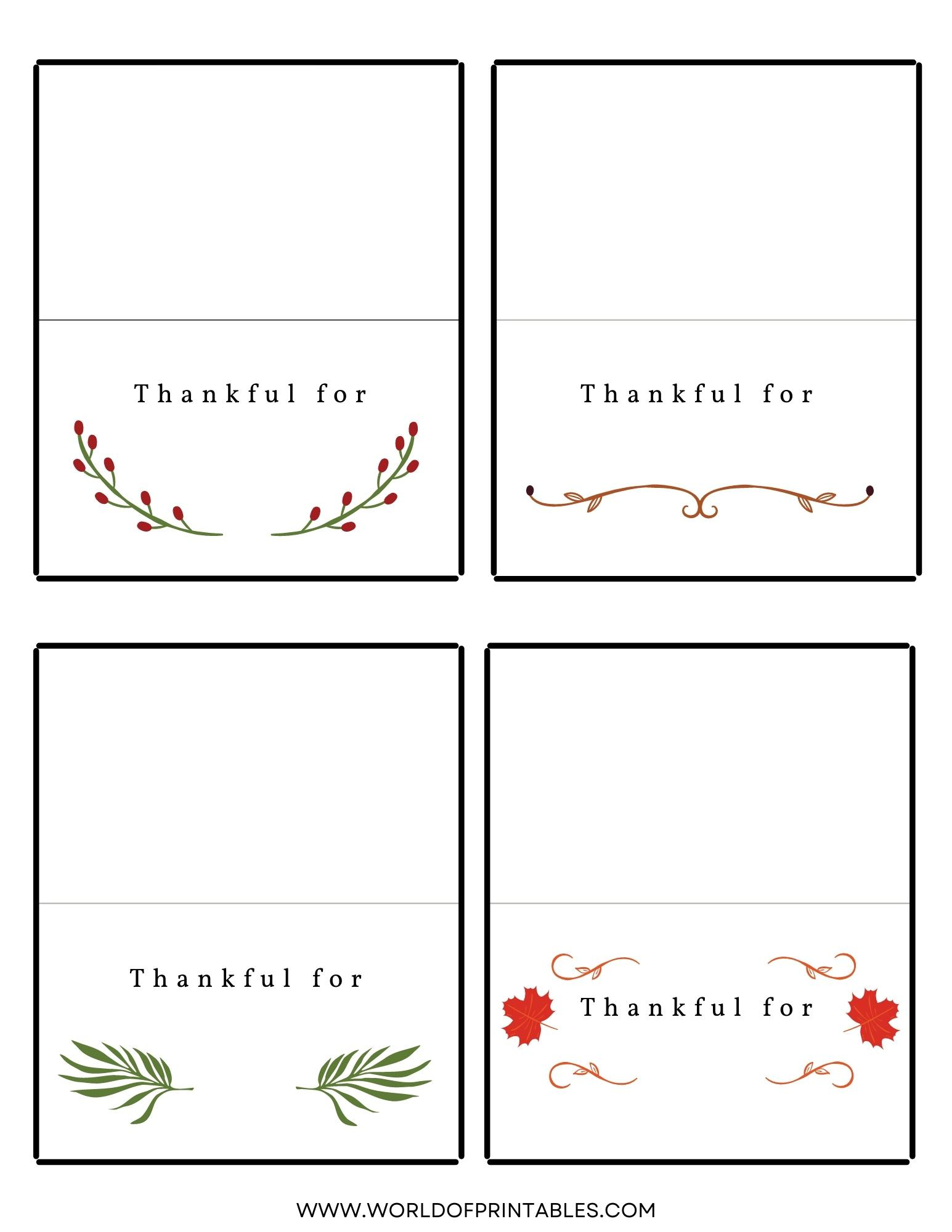 Thanksgiving Place Cards | Free Printables - Just Customize &amp;amp; Print! with Free Printable Blank Place Cards