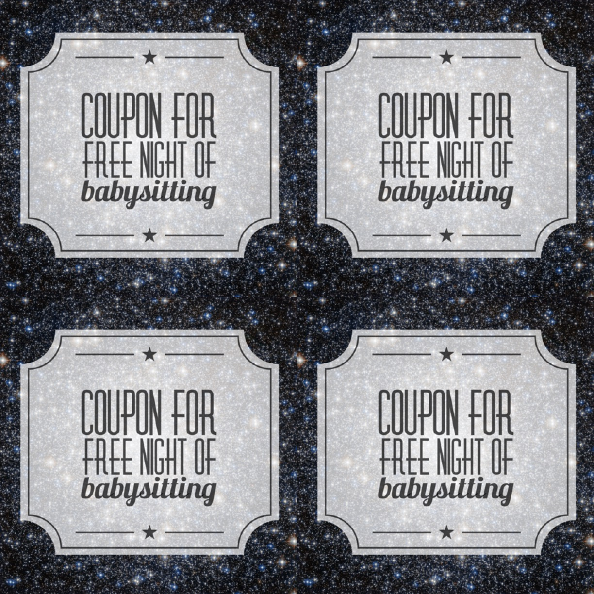 The Gift Of Babysitting – My Crazy Blessed Life! in FREE Printable Babysitting Gift Certificate