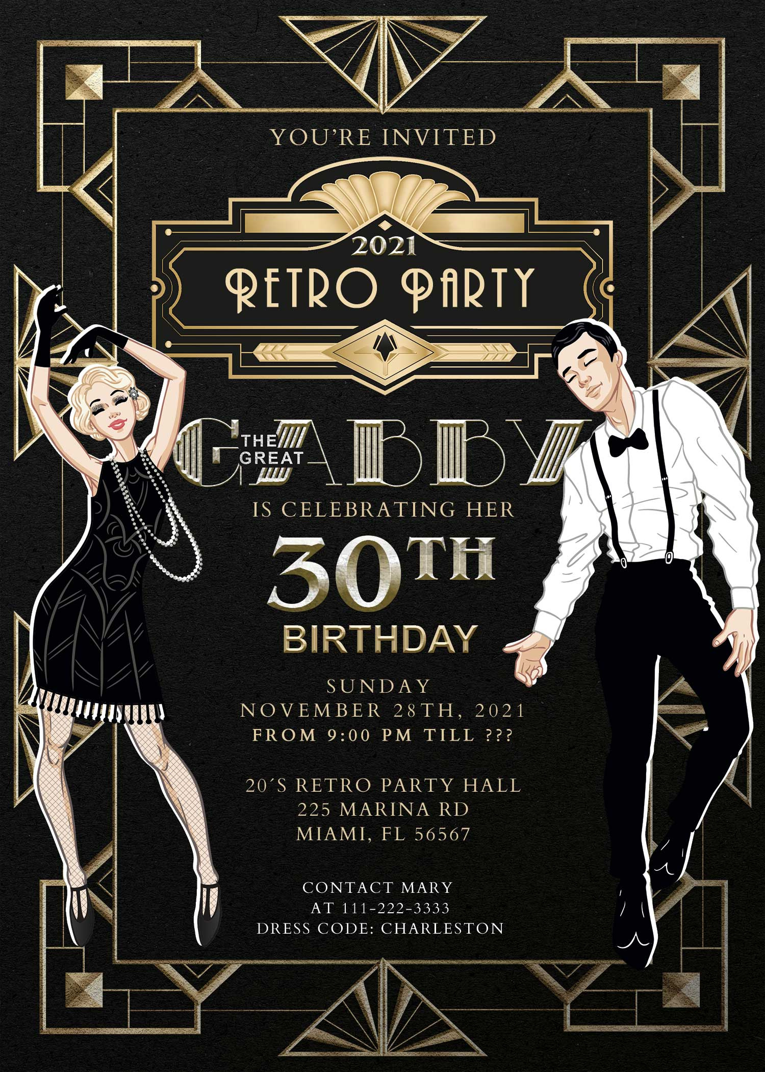 The Great Gatsby Birthday Invitation - Oscarsitosroom with regard to Free Printable Blank Great Gatsby Invitation Template