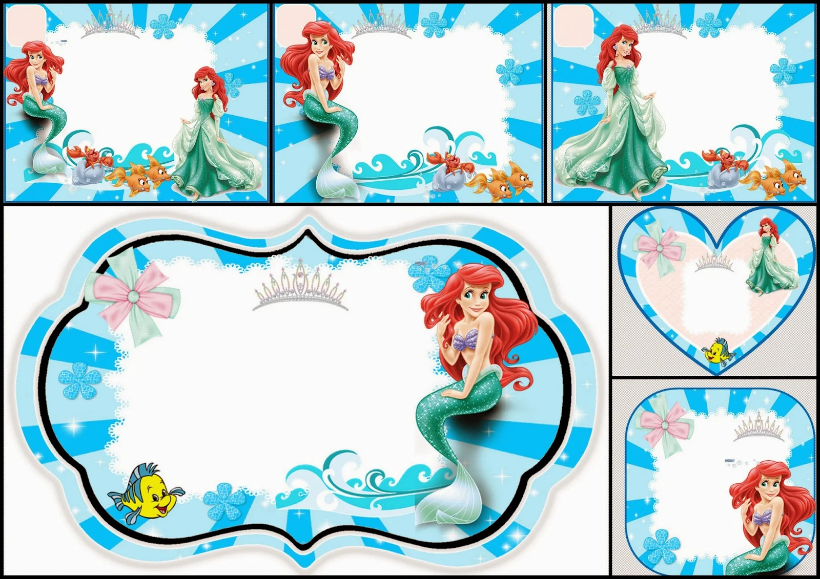 The Little Mermaid Free Printable Invitations, Cards Or Photo inside FREE Printable Ariel Birthday Invitations
